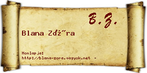 Blana Zóra névjegykártya